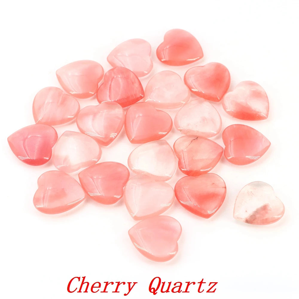 Lots Wholesale Gem Heart Shape LOVE 20MM Natural Crystal Amethyst Agate Bead Healing Reiki Natural Stone Gift Supplies