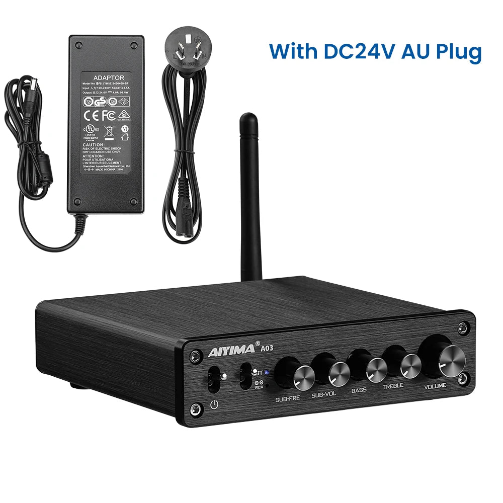 AIYIMA A03 TPA3116 Subwoofer Bluetooth Amplifier HiFi TPA3116D2 2.1 Digital Audio Power Amplifiers 50Wx2+100W Sound Amplificador