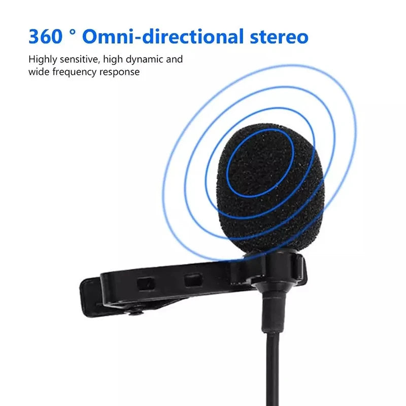 3.5mm Mini Microphone Type C Lapel Clip-on Microphone Portable USB Type-C 3.5mm Professional Micro Mic For DSLR Camera PC Laptop