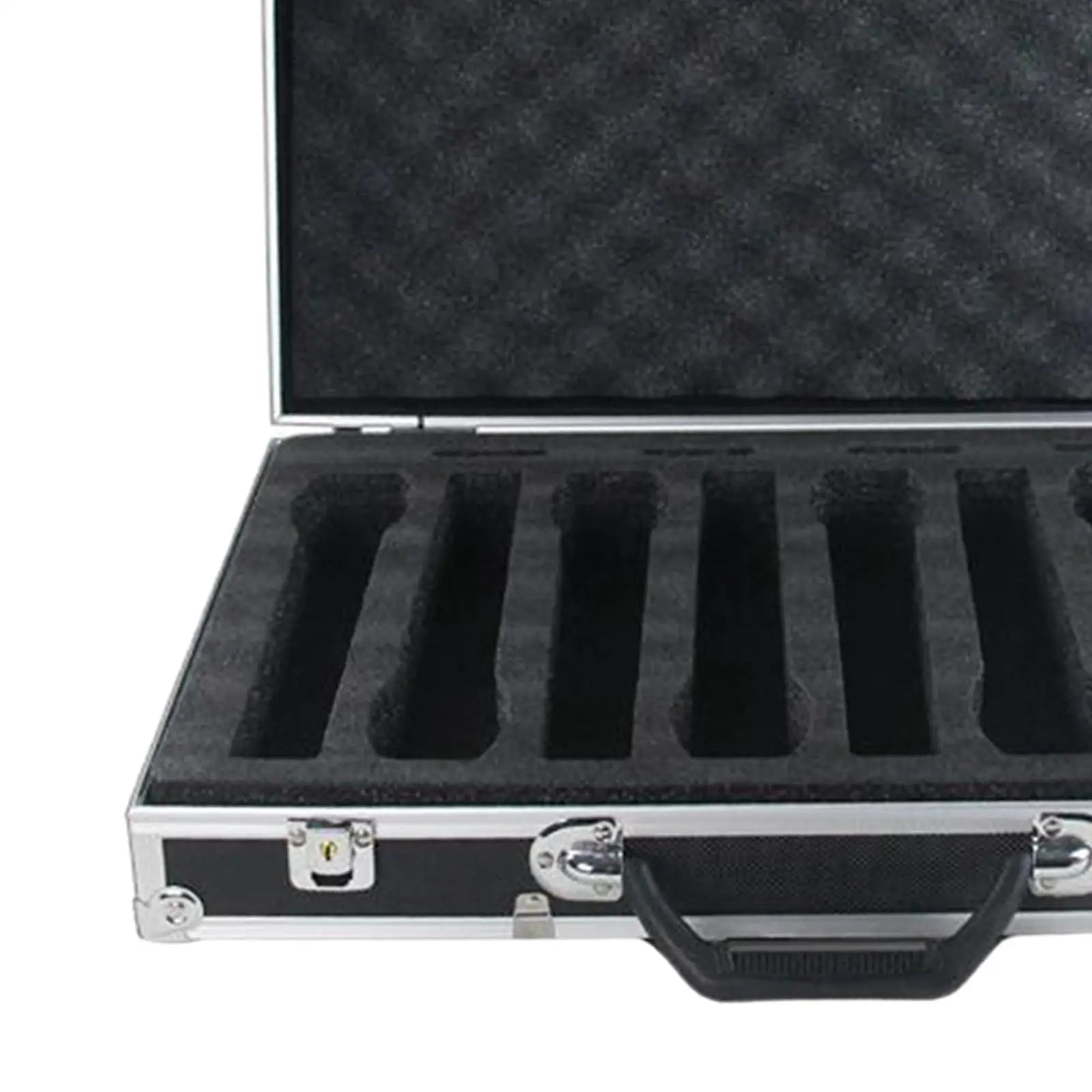 Microphone Case Studio with Sponge Lining Impact Resistant Instrument Box Singing Professional Hard Shell Mic Case for 4/8 Mics