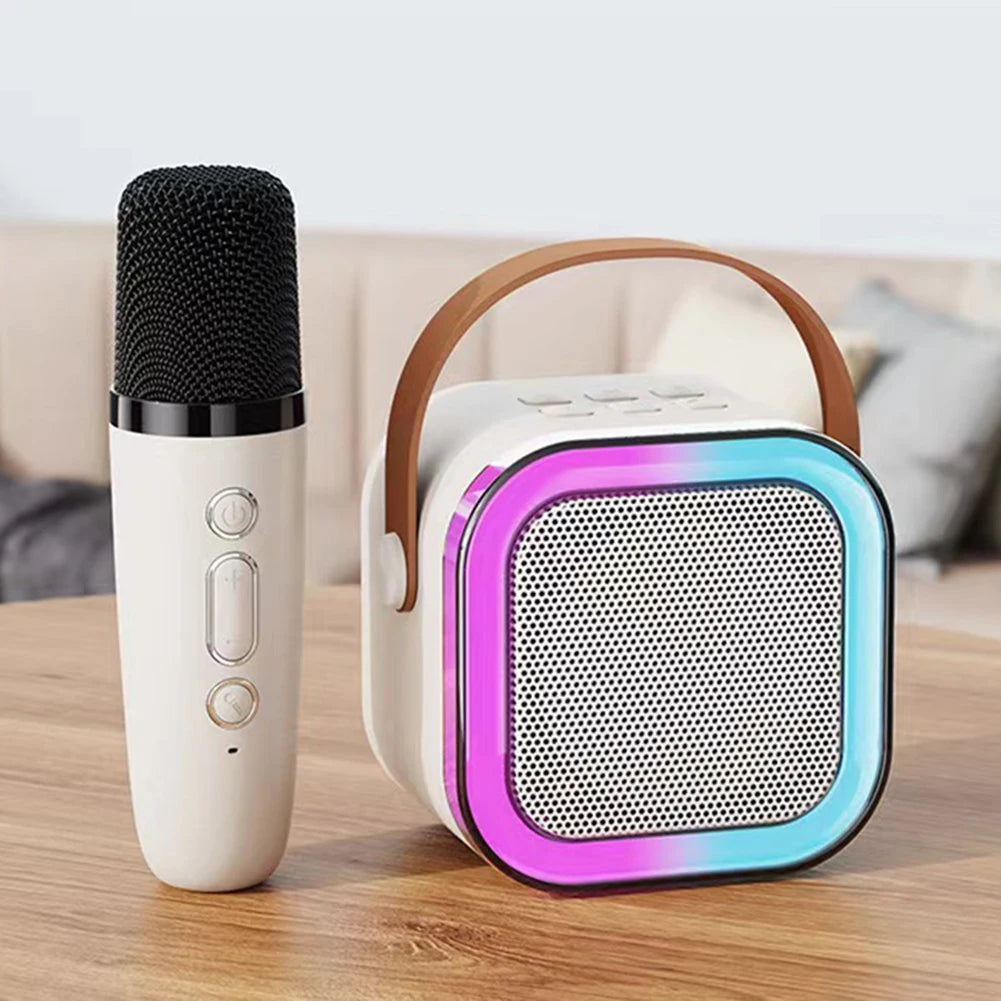 Hot K12 Bluetooth Speaker Portable Home Cute Karaoke Mini Wireless Audio with 1/2 Microphone K Song Family Singing Machine