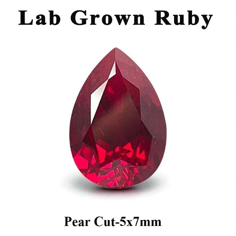 Top Lab Grown Ruby Oval Cut Pigeon Blood Red VVS1 Gemstone For Charms DIY Jewelry Making Selectable Certificate
