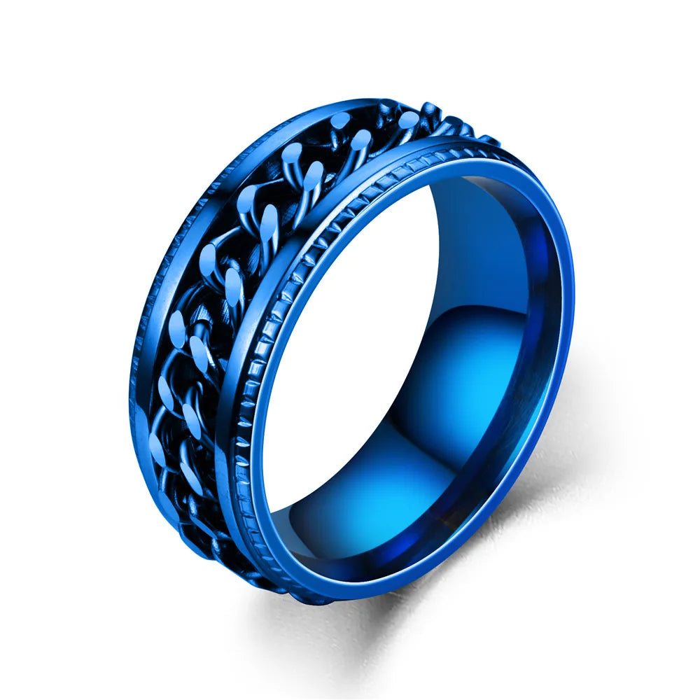 Titanium Steel Rotatable Chain Rings for Women Men Spinner Ring Multifunctional Chain Ring Men Bottle Opener Ring Jewelry Gifts