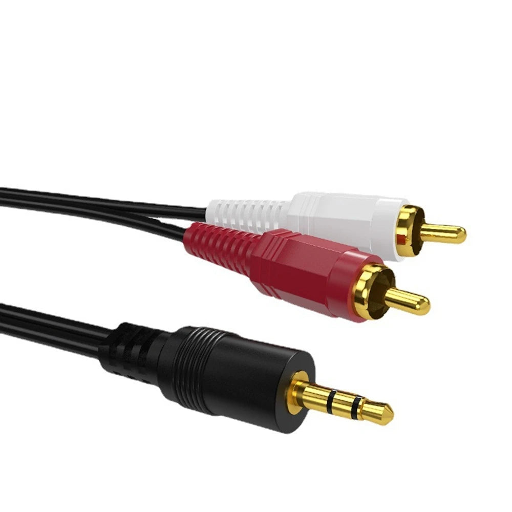 3.5mm to 3RCA to 3RCA 3.5mm to 2RCA to 2RCA Audio Video Cable Gold-Plated AV Cable for TV Amplifier Home Theater Speaker