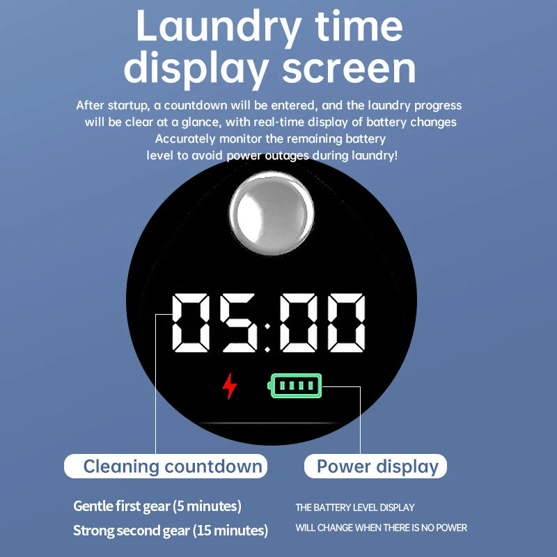 Mi Portable Wireless Washing Machine Underwear Cleaner 1.5L Mini Socks Washing Machine With LED Laundry Bucket