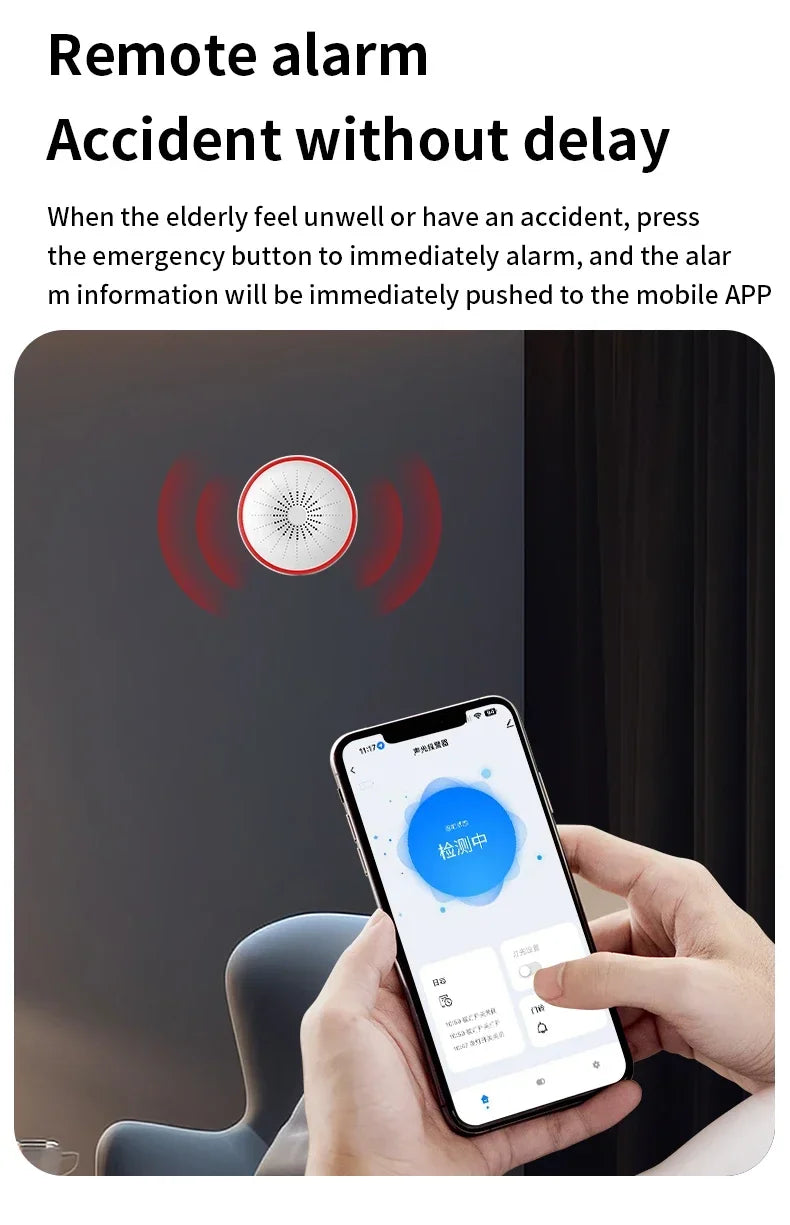 Tuya WiFi Zigbee Smart Siren Alarm 100db Speaker Sound & Light Alert Detector App Control Works With Alexa For Home Security