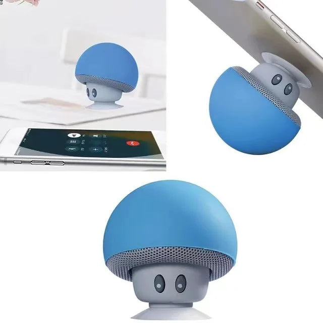 Mini Bluetooth Speakers Cute Mushroom Design Portable Wireless Sound Box For PC Suction Cup Phone Holder Walkman for Girls Pink