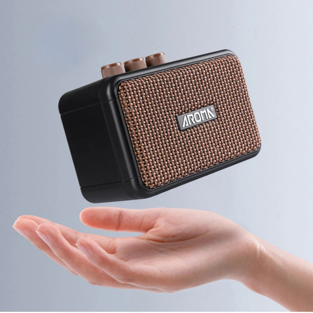 Aroma AG-04 Guitar Amplifier 5W Output Dual Speaker w/BT Wireless /Rechargeable Battery/Headphone Aux Jack Guitar Amp