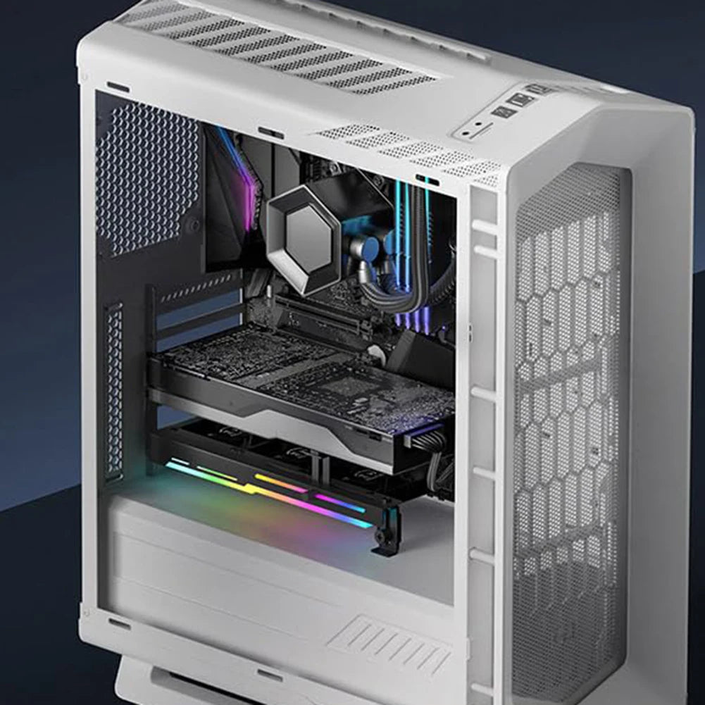GCC-PRO Graphics Card Radiator Holder PC Cooling Fan 5V 3Pin ARGB Horizontal GPU Video Card Stand 1800RPM Cooling Fan for PC