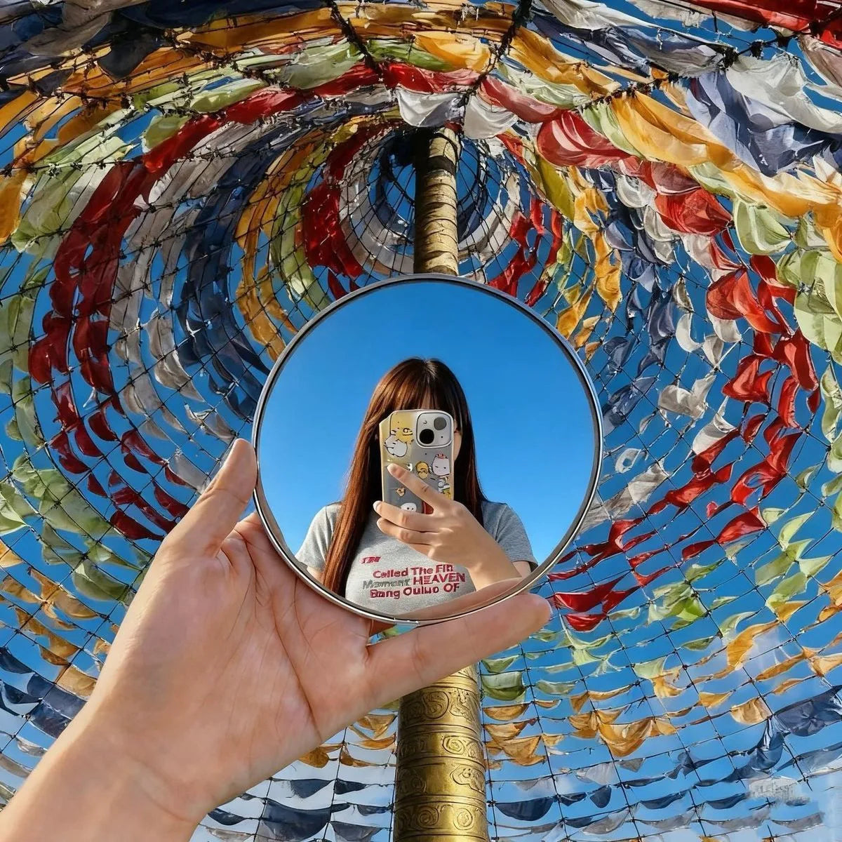 Travel Handheld Selfie Mirror INS Portable Round Reflection Convex Mirrors for Photography Prop Vlogging Traveling Accessories
