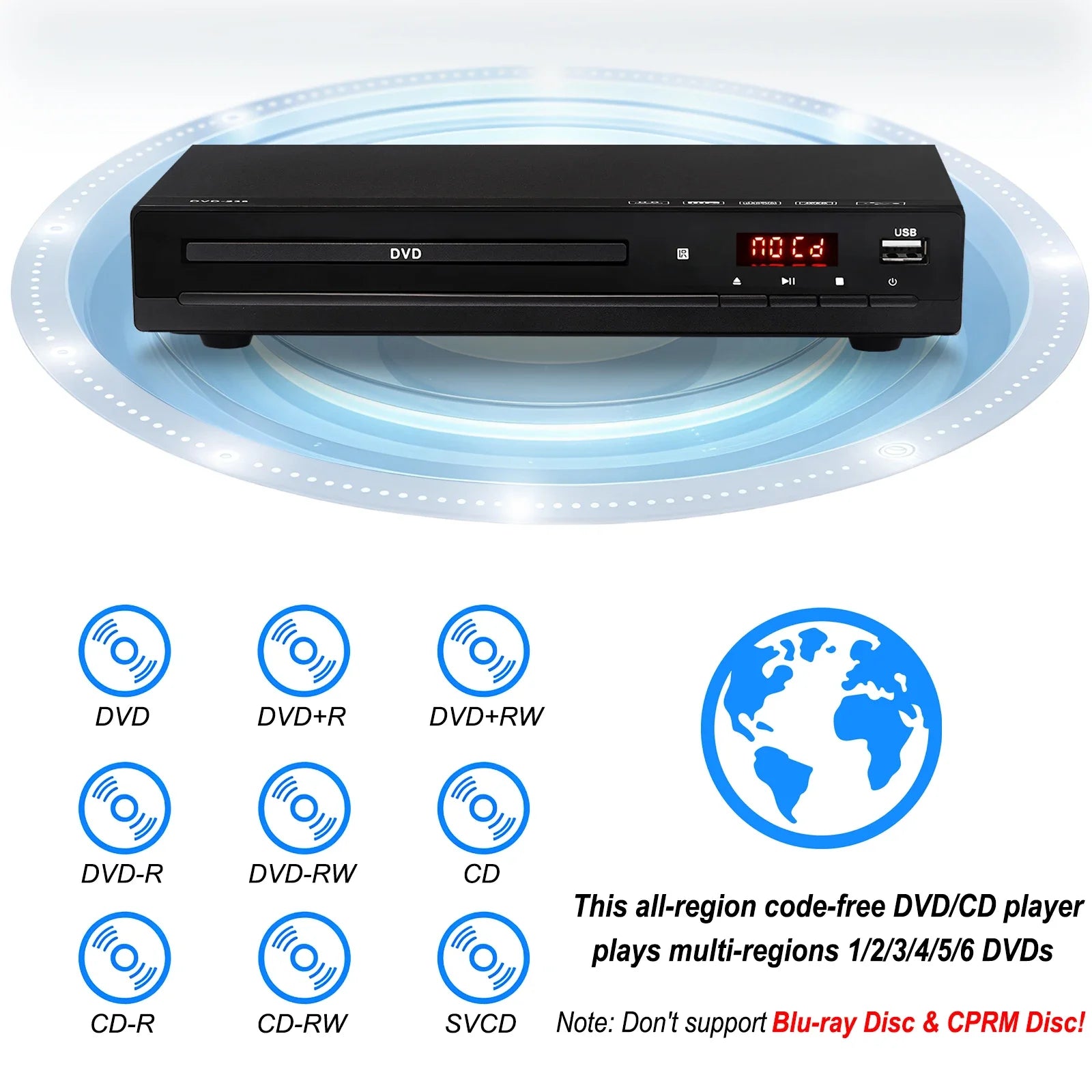 DVD 238 1080P DVD Player HD DVD Player Home Multimedia DVD Player Box For TV DVD CD Players HDMI-Compatible Home Theater Systems