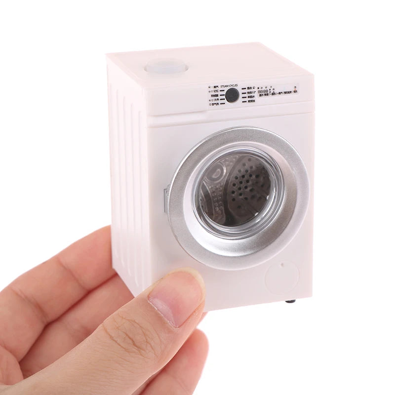1Pcs Dollhouse Miniature Simulation Washing Machine Drum Washer Laundry Model Dollhouse Home Appliance Model Decor Toy