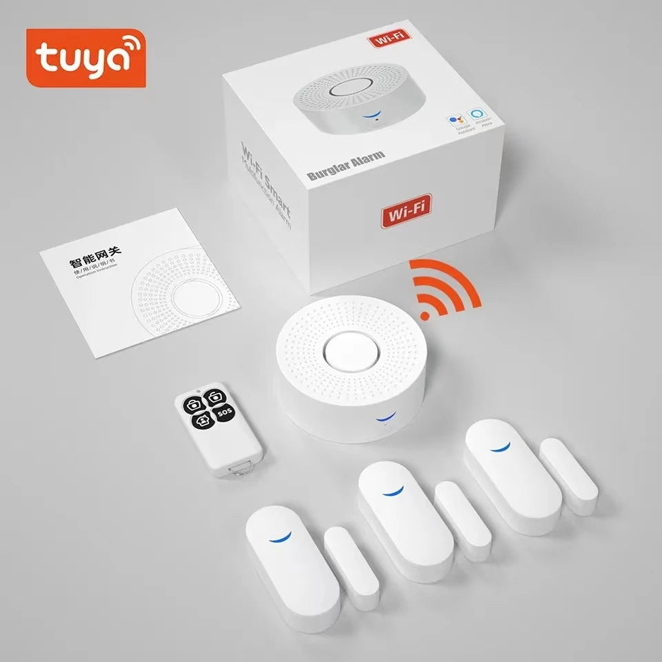 Wireless WiFi Smart Home Automation Security Alarm System With Door Sensor Motion Sensor Smart Life App Burglar Alarm Siren
