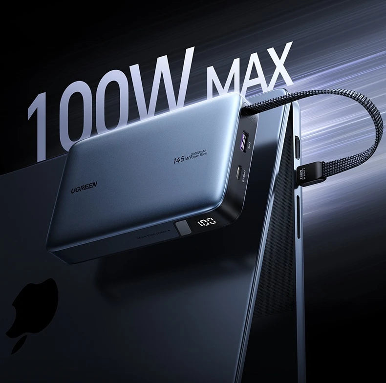 UGREEN 20000mAh Power Bank With Built in Cables 145W Fast Charge Mobile Power Bank iPhone17 Laptop Notebook Customized Charger
