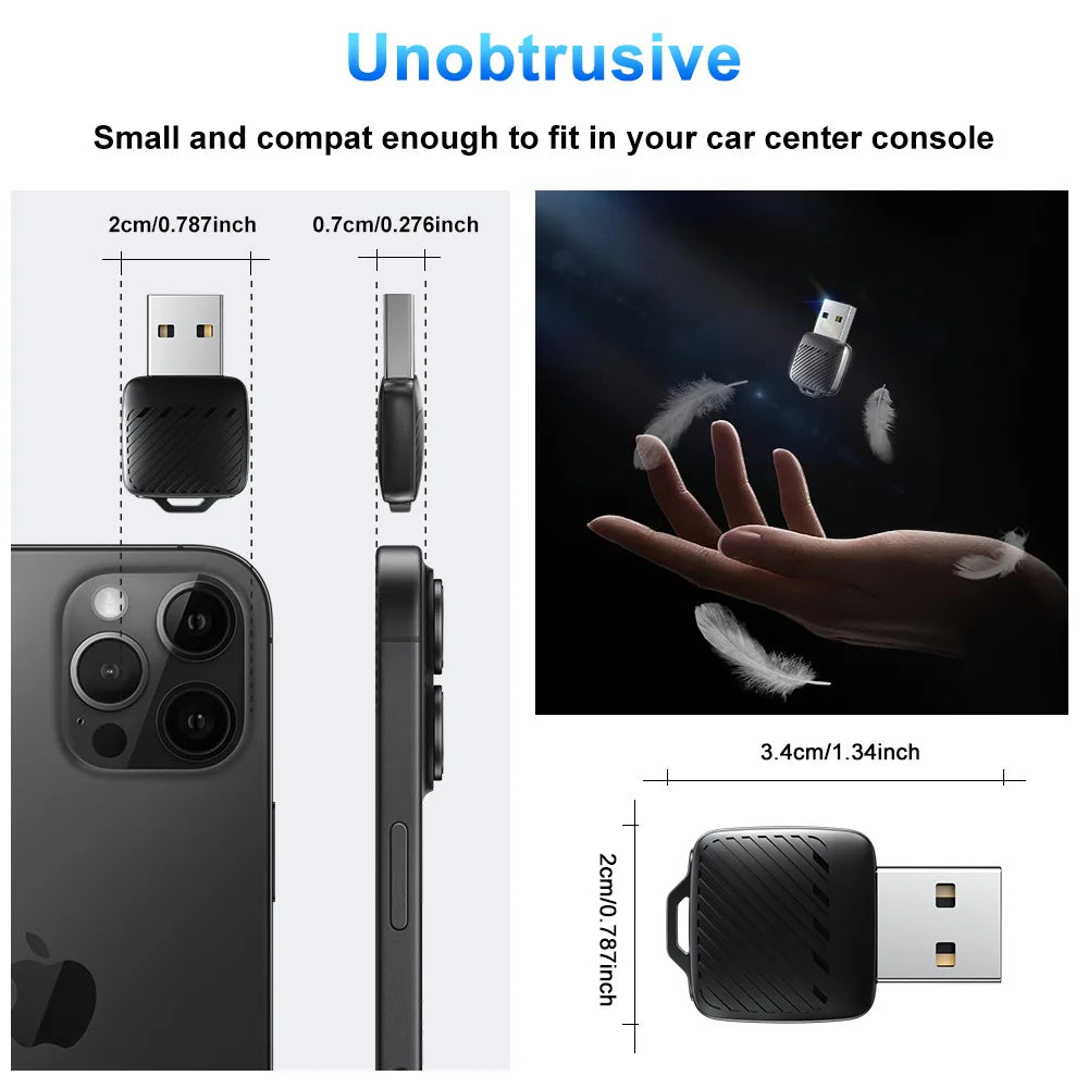 Wireless CarPlay/Android Auto Adapter Wired To Wireless, 5GHz WiFi5,USB/type-c Plug and Play, for 99% Wired CarPlay/Auto Cars