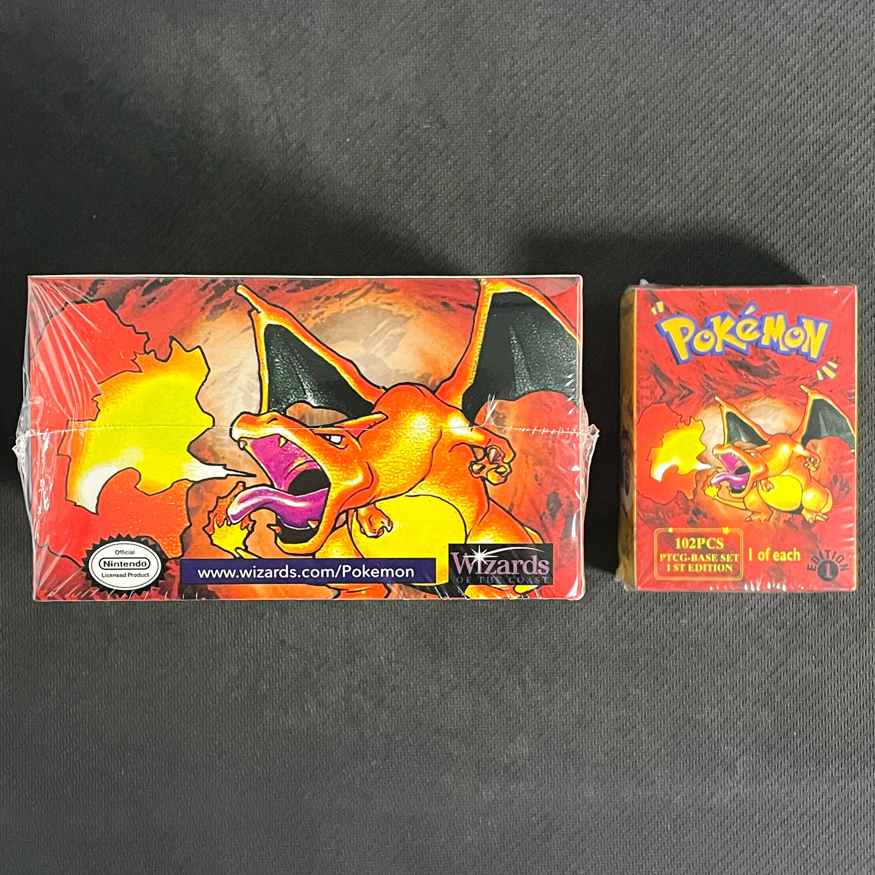 PTCG 102Pcs/396Pcs PKM Base Set 1ST Edition Whole Set Booster Box (Revised Unlimited Edition) Wizards Trading Card Battle Game