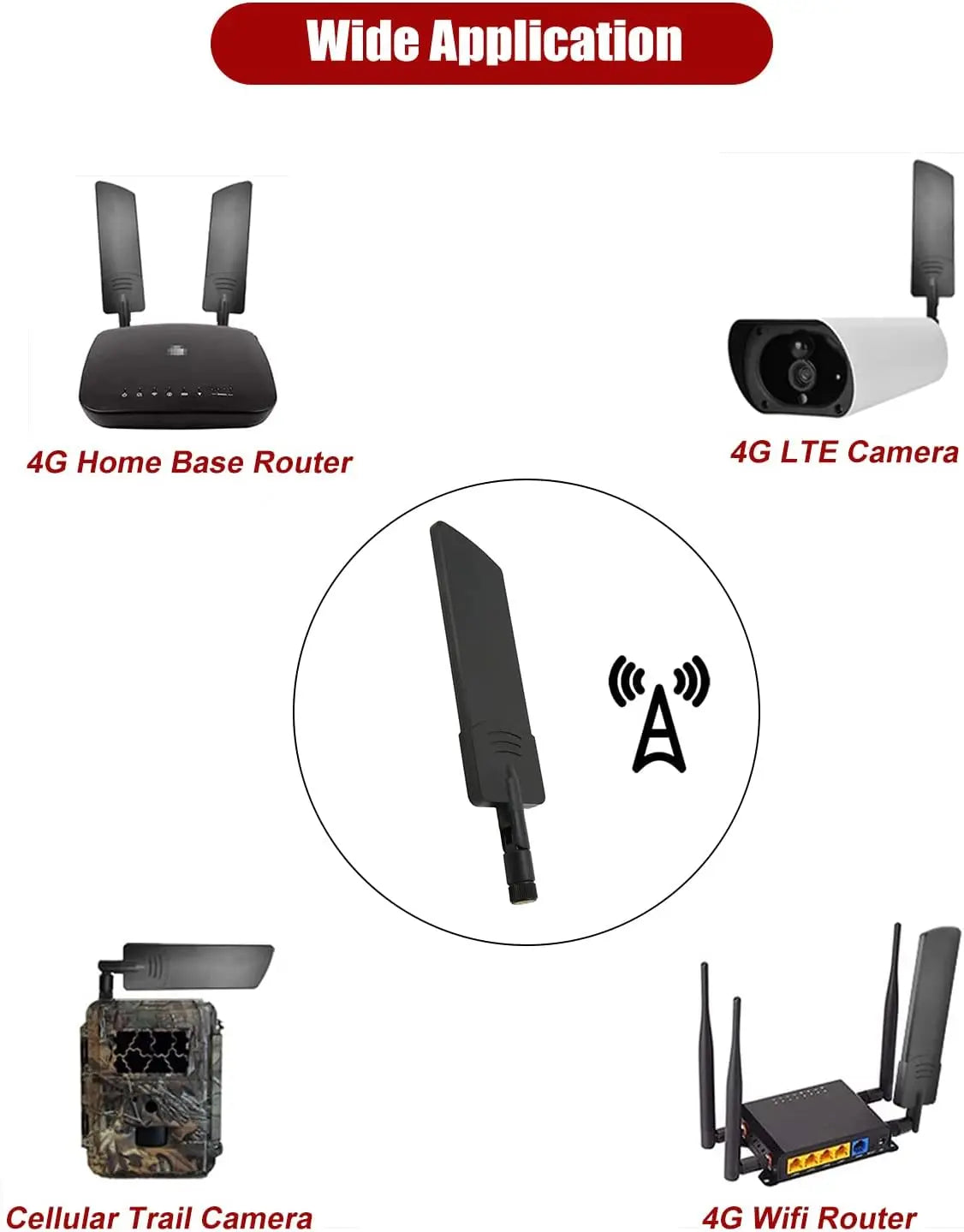 2-piece set, 5G 4G SMA external antenna, suitable for modems, routers, 40dBi folding signal amplifiers, wide range 600~6000Mhz