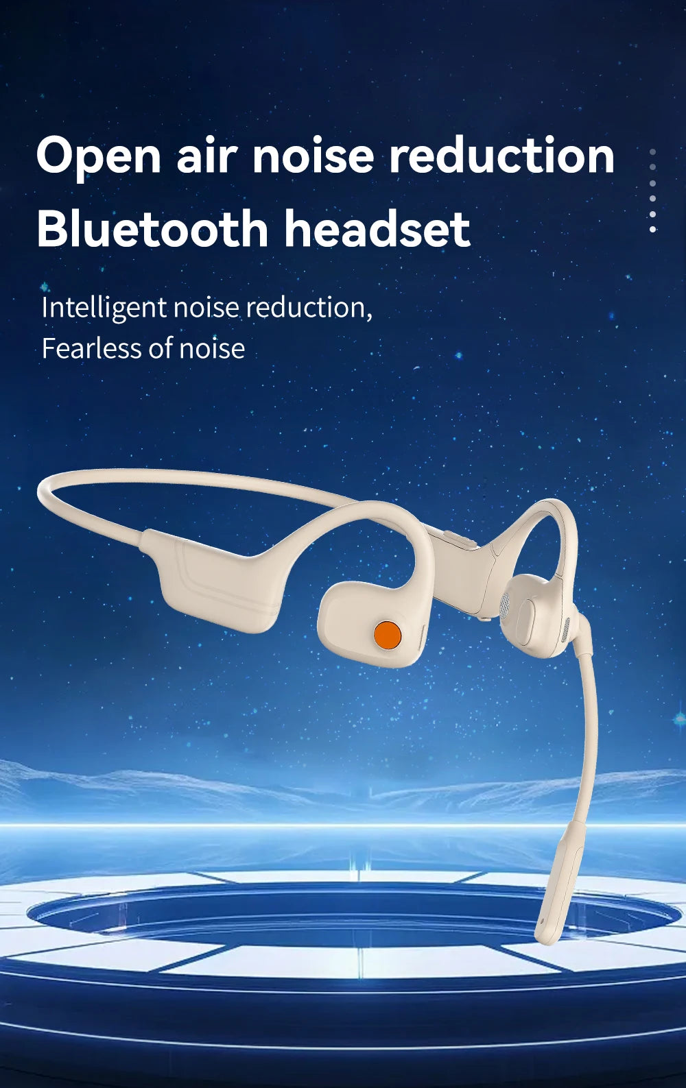 Comfortable Wearing Open-Air Conduction Bluetooth Headset Noise Reduction Mic HD Call for Driving Phone Office Use