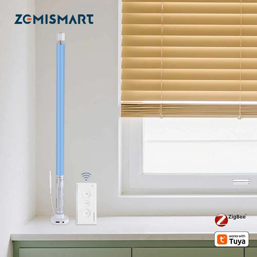 Zemismart Zigbee Electric Roller Blinds Motor for 17 25 28mm Tube Battery Powered Smart Curtain Engine Work with Tuya Smart App