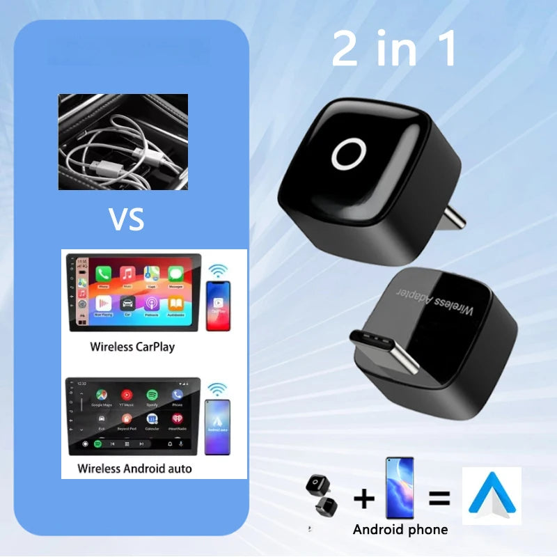 Skilldrive 2025 Upgraded Wireless CarPlay Adapter Wireless Android Auto AI Smart Box Intelligent Systems for Wired CarPlay Car