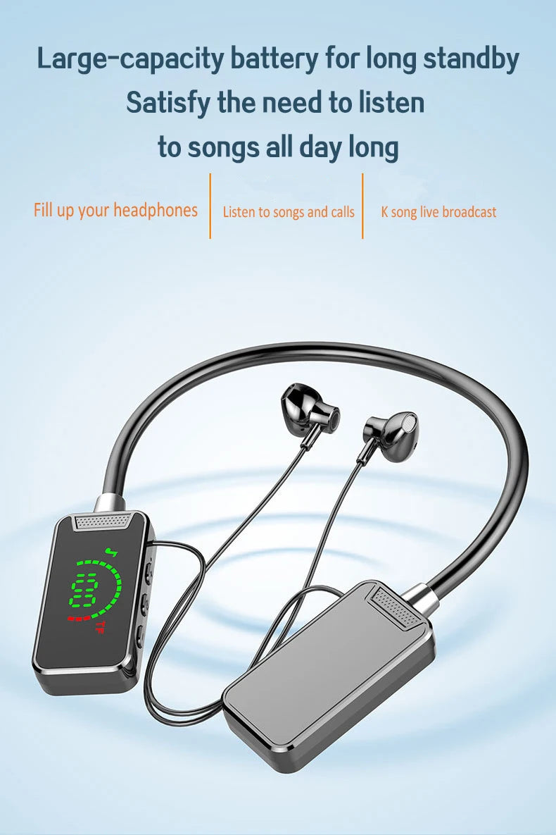 Bluetooth Wireless Headphones Bluetooth Neckband Earphones LED Display Hifi 9D Stereo Sports Headset Long PlayTime Handsfree
