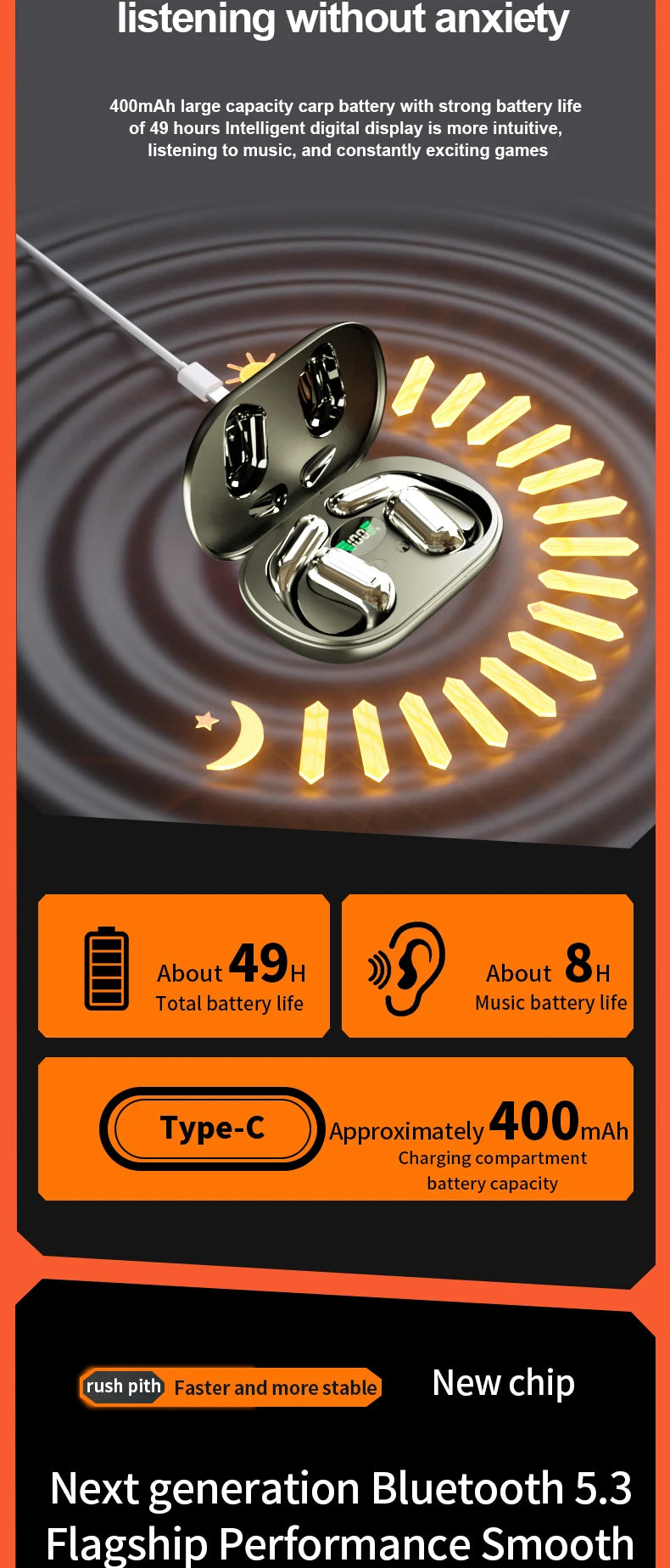 Q16 Ai Translator Earbuds Real-Time 144 Languages & Accents, Ows 3-in-1 Open Ear Wireless Bluetooth Earbuds with Charging Case