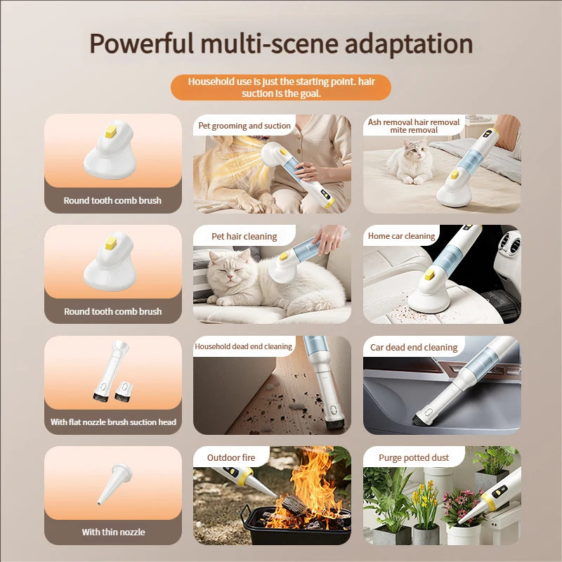 Multifunctional pet vacuum cleaner with advanced cyclonic technology for long lasting suction and pet hair removal