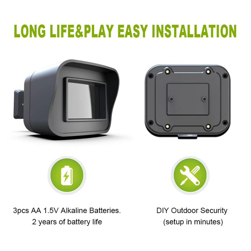Smart Outdoor Home Security - Weather Resistant WiFi Motion Sensor&Detector - Remote APP Notifications - Compatible With Alexa