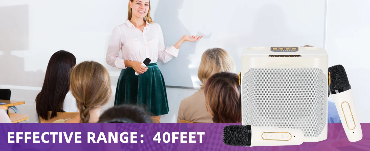 High Power Karaoke Bluetooth Speaker Portable 360 Stereo Surround Waterproof Wireless Subwoofer with 2 Mic Boombox music player
