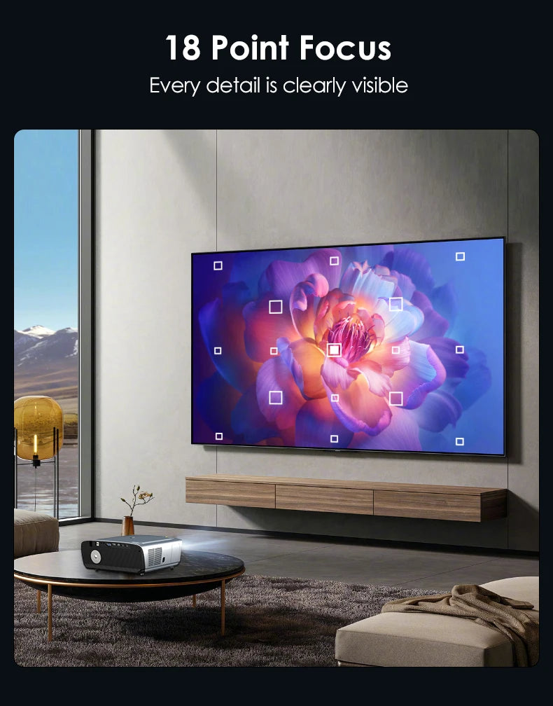 CAIWEI S7+ 4K Ultra HD Projector Video 4000 ANSI Home Theater Android for Movies Auto Focus Smart TV Beam Projectors for Outdoor