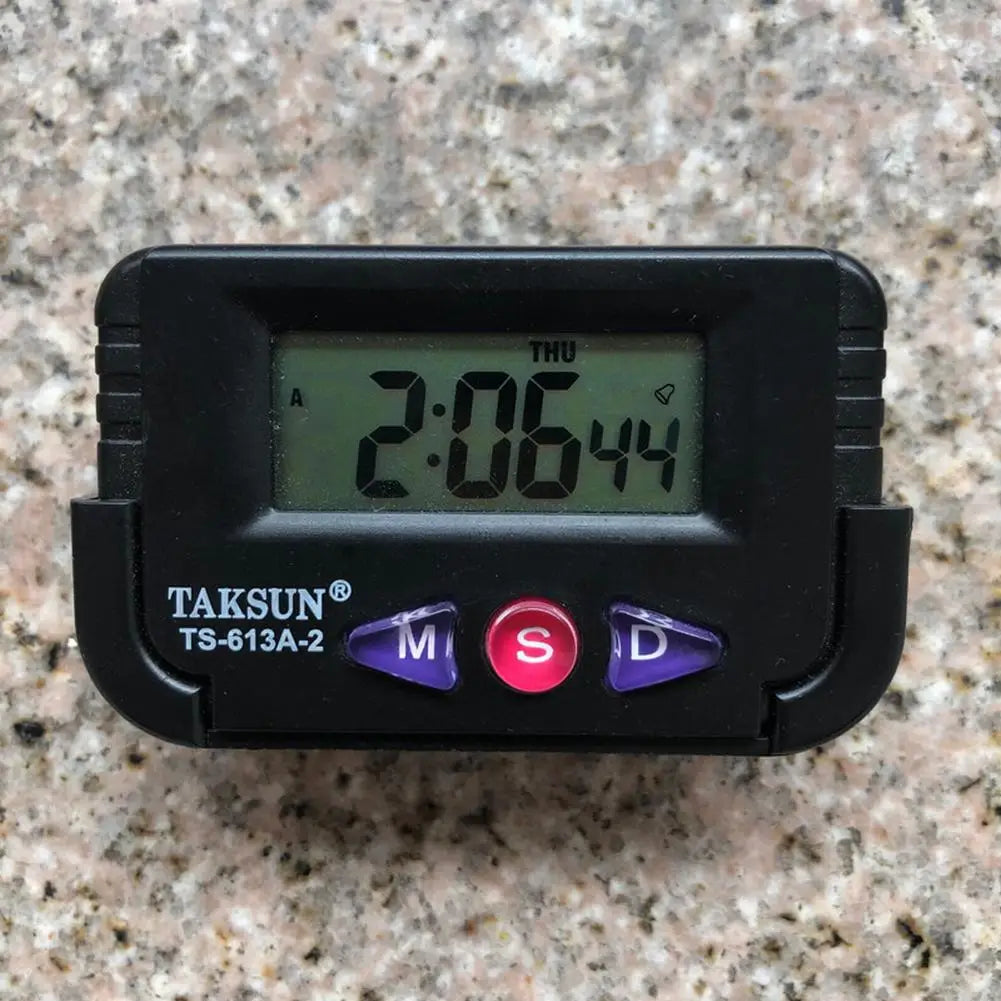 Table Clock Alarm Clock 1 Pc Car Clock Compact Double Sided Durable Reliable Stopwatch Date And Timer Function