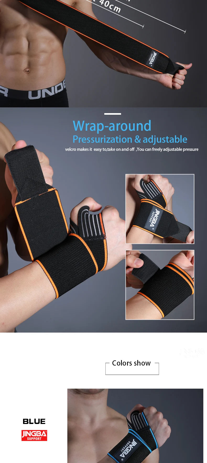 Fitness Wrist Wraps Weight Lifting Gym Wrist Straps Cross Training Padded Thumb Brace Strap Power Hand Support Bar Wristband