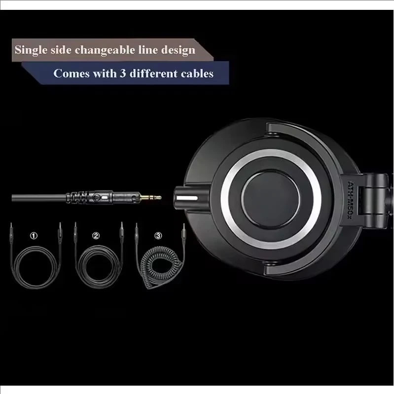 ATH-M50X Closed-Back Studio Monitor Headphones with 45mm Drivers and High-Fidelity Audio for Recording and Mixing Earphone
