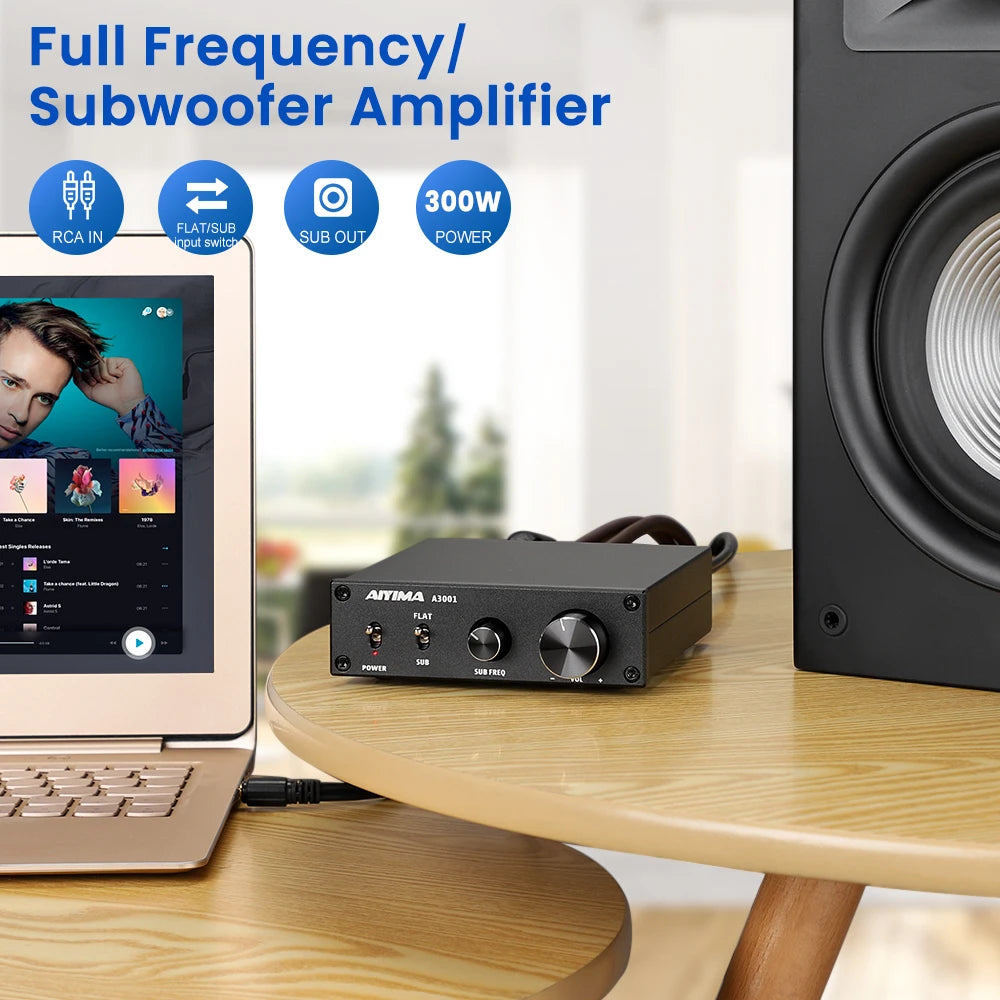 AIYIMA Audio A3001 TPA3255 300W Subwoofer Amplifier HIFI Mono Power Class D Digital AMP for Passive Speaker Home Theater DIY