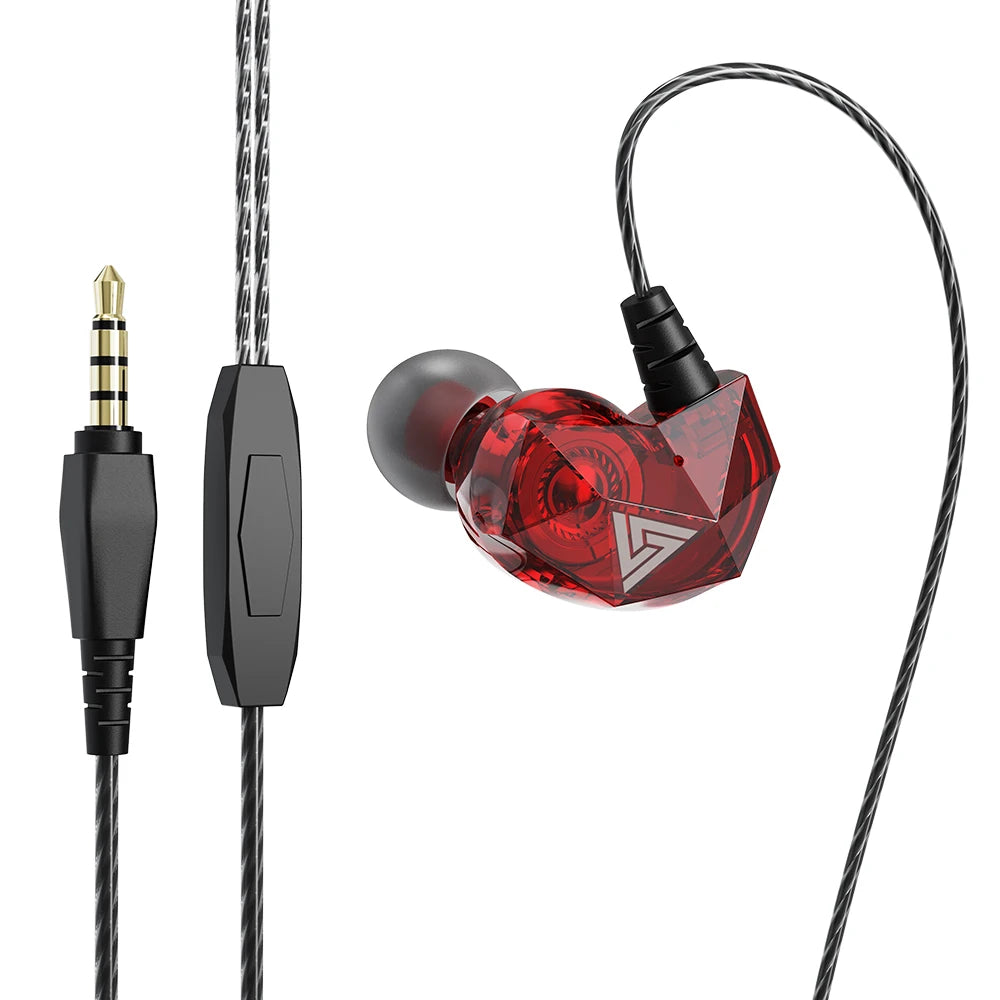 Original QKZ AK6 Copper Driver HiFi Wired Earphone Race Sport Headphone Bass Stereo Headset Music Earbuds 3.5MM In Ear With Mic