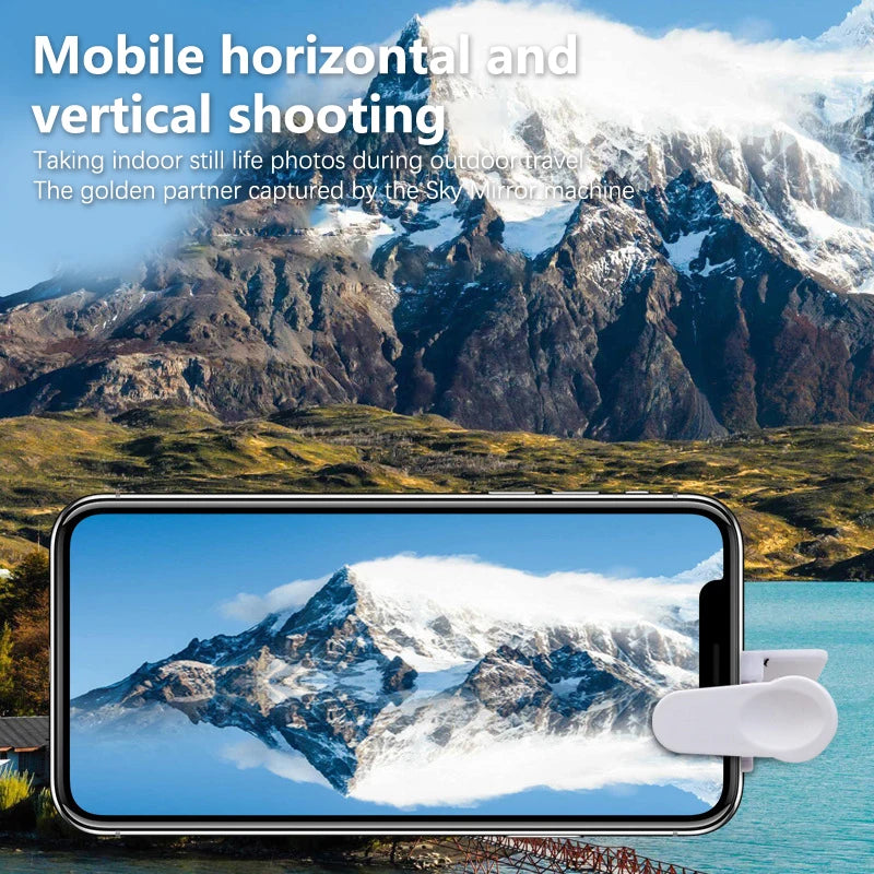 Sky Mirror Mobile Phone Reflection  Clip Adjustable Angle Mirror Clip Outdoor Travel Phone Reflector  Artifact