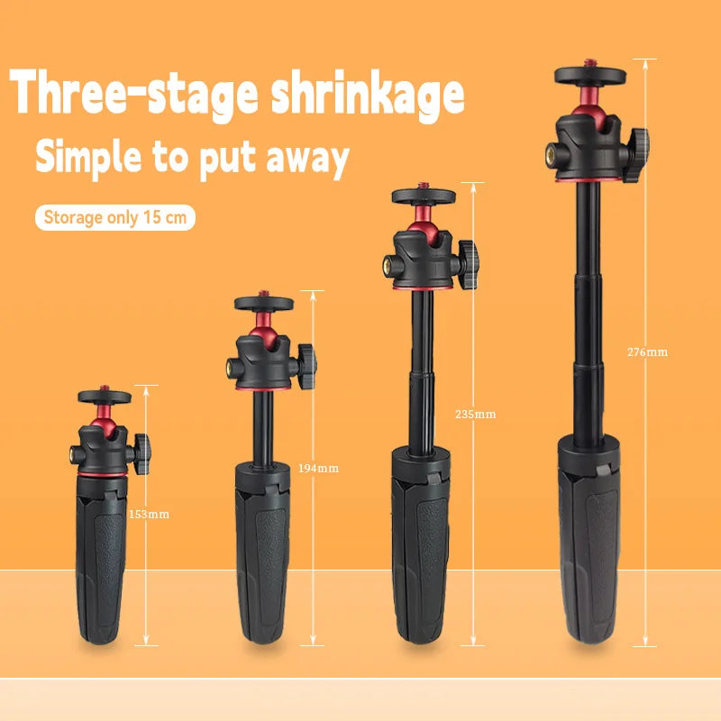 Mini Extendable Desktop Tripod Handheld Photography Bracket Flexible Stand Ballhead 1/4 Inch Screw Mount For GoPro Insta360 DJI