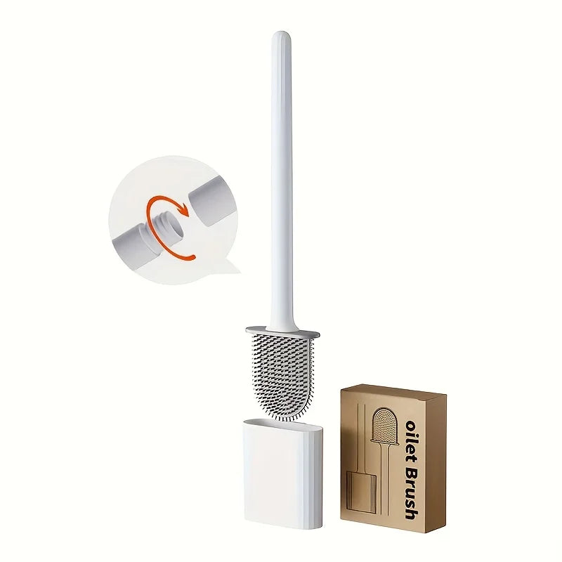 1pc Household Toilet Brush, Wall-Mounted Bathroom Cleaning Brush, No Electricity Required, Bathroom Accessories Cleaning Tool