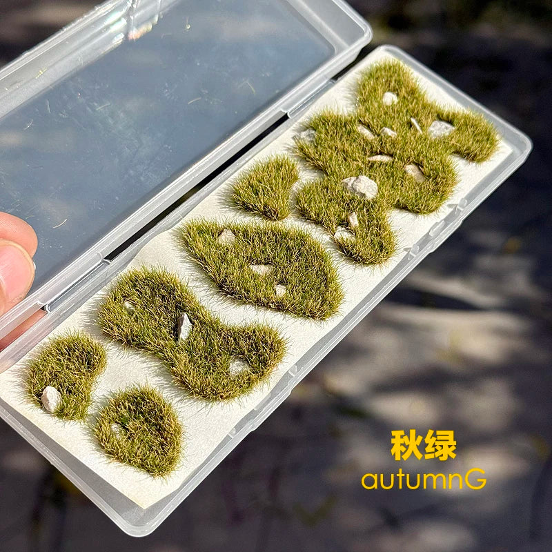 11*15cm Model Grass Turf With Stone Lawn Model Material Micro Landscape Platform Diy Material 1/64 Scale Train Railway Layout