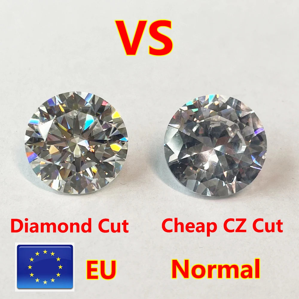 [ New EU Quality ]  1CT Small Size Moissanite Loose Stone Hand Cutting D Color 0.7mm-14mm Certified Moissanite Diamond