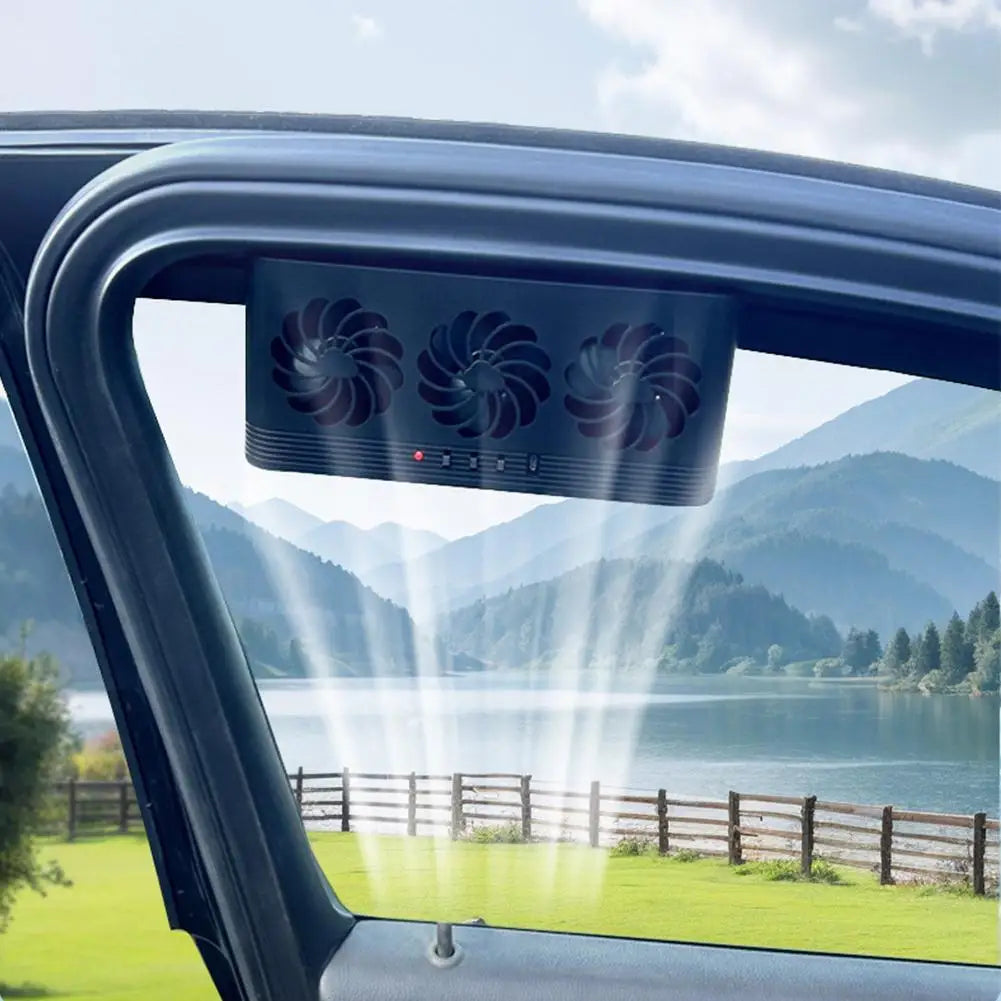 Car Solar Exhaust Fan Air Circulation Cooling Cooling Window Summer Tool Exhaust Interior Accessories Fan Fan Cooling S3D4