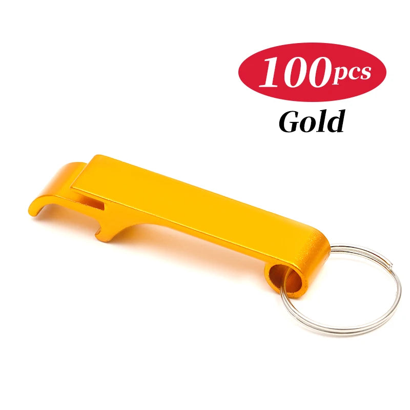 10-100PCS Custom Keychain Personalized Bottle Opener Customized Key Ring Mini Beer Can Kitchen Bar Tools Accessories Gift