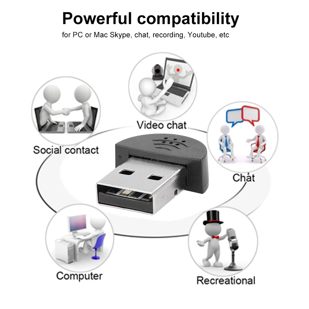 Microphone Mini Microphone Portable USB Mini Studio Speech Microphone Recording Audio MIC Adapter For Computer PC