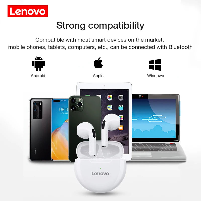 Original Lenovo HT38 Bluetooth Headset Wireless Bluetooth Headphones with Waterproo Wireless Charging Case