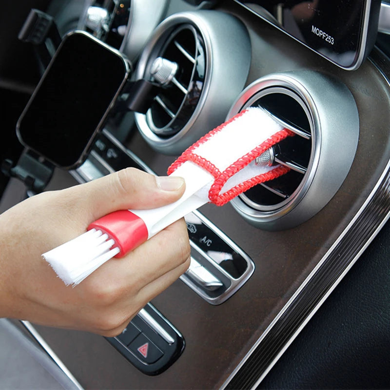 Car Interior Cleaning Brush Double Head Brushes Car Air Vent Dashboard Blinds Keyboard Dust Removal Brush Auto Cleaning Tools