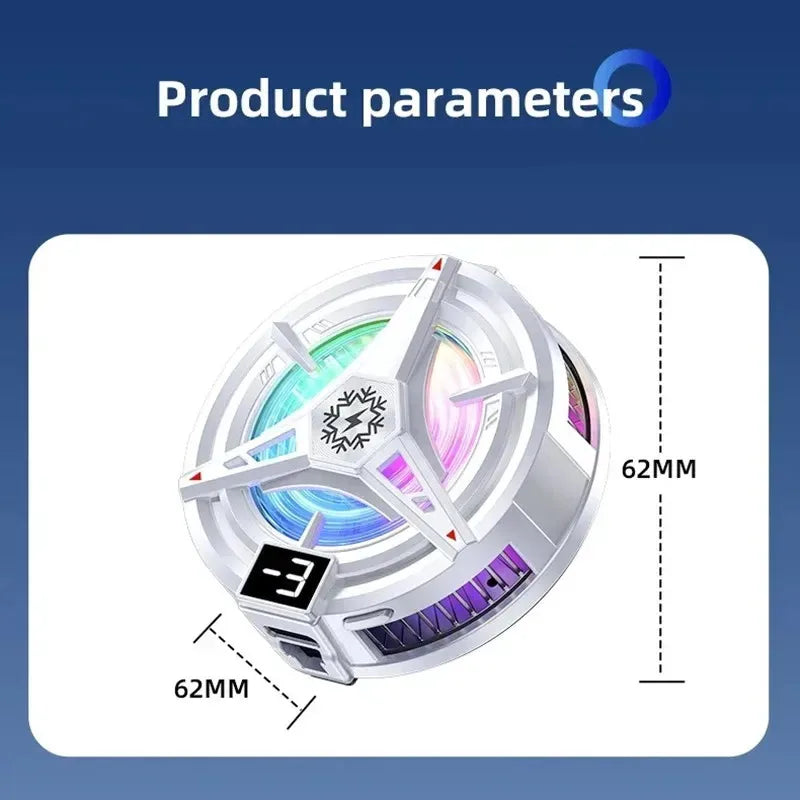 Magnetic Phone Cooler for PUBG Mobile Semiconductor Freeze Tech Digital Temp Display Back Clip Design Freeze Cooling