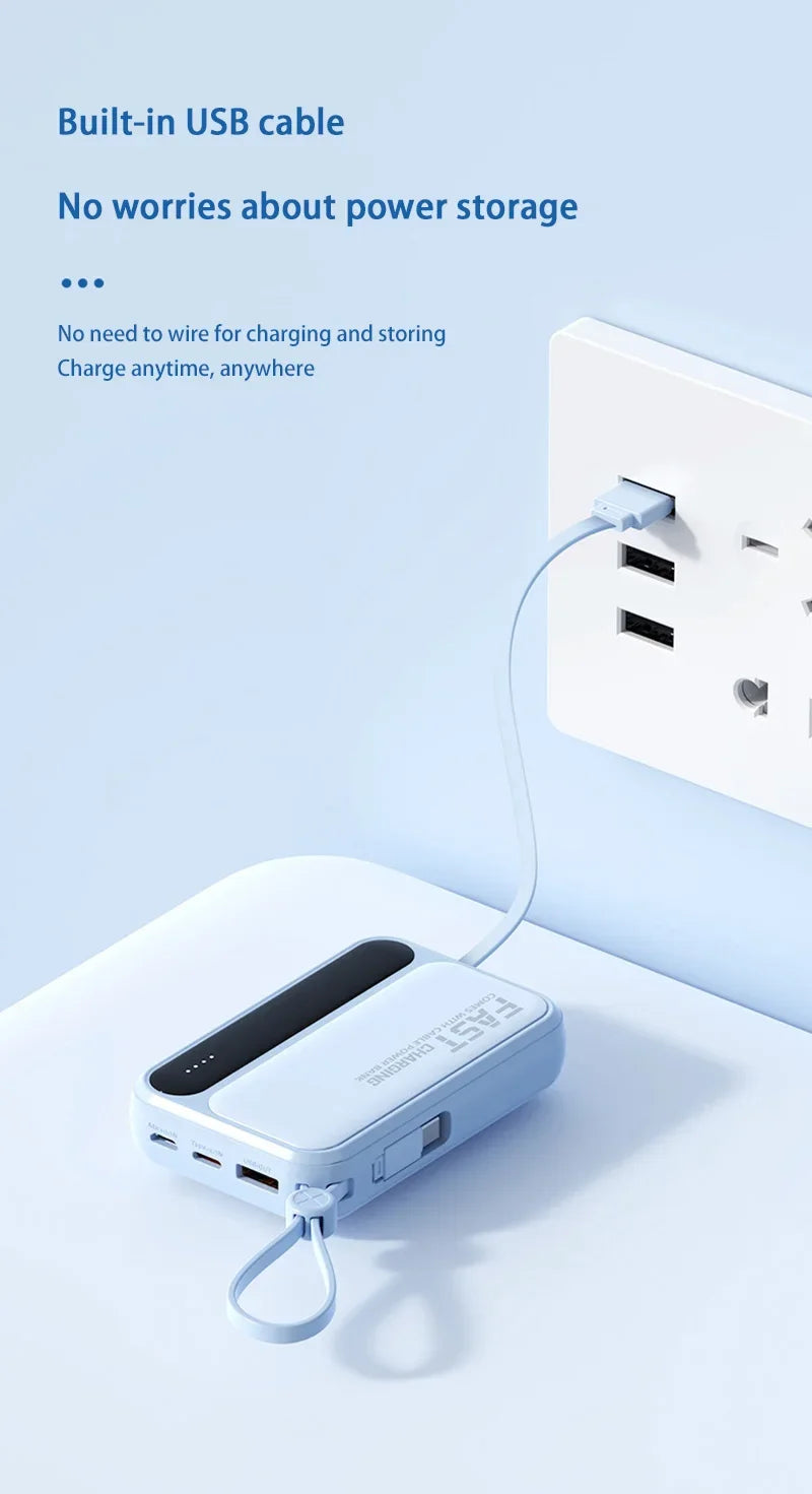 With 4In1 Cables 120W 500000mAh Power Bank Large Capacity Intelligent Digital Display Light Portable Powerbank For iPhone Huawei
