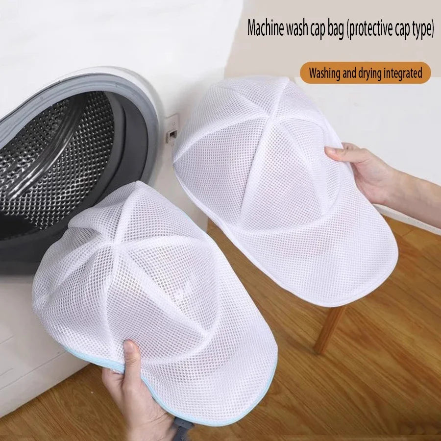 Baseball cap washing bag anti deformation washing machine hat convenient washing bag machine washing mesh bag
