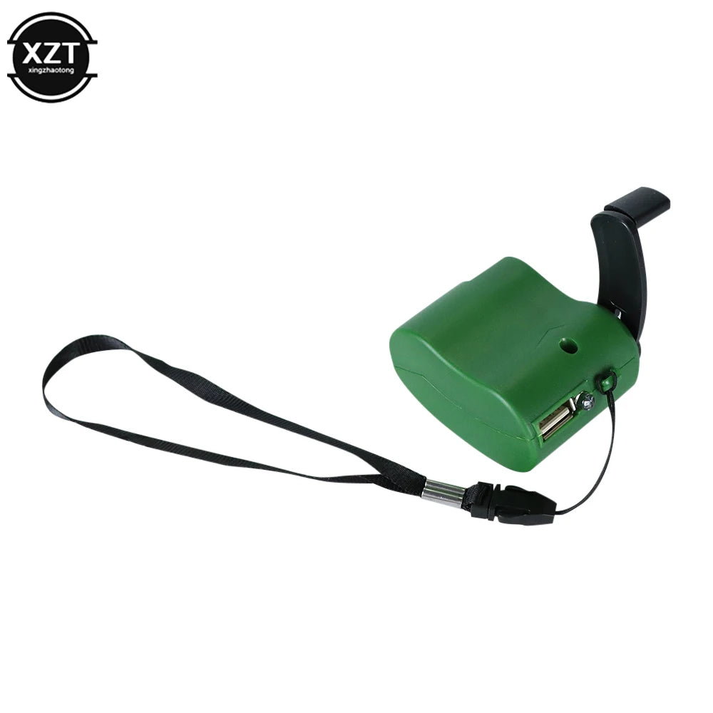 Hand Crank USB Charger Cell Phone Outdoor Emergency Camping Hiking AC Generator Carry-On Mini Power Bank Survival Tools