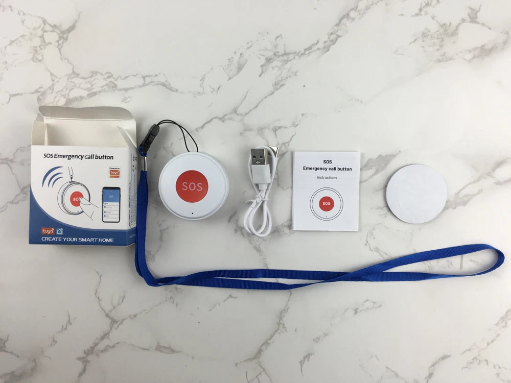 Smart Life APP WiFi SOS Emergency Button Tuya Home Security Elderly Children One Click Call Help Alarm Remote Notification